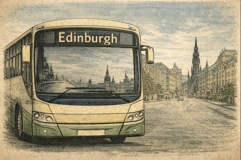 Heading to Edinburgh Bus Station - Princes Street graphic