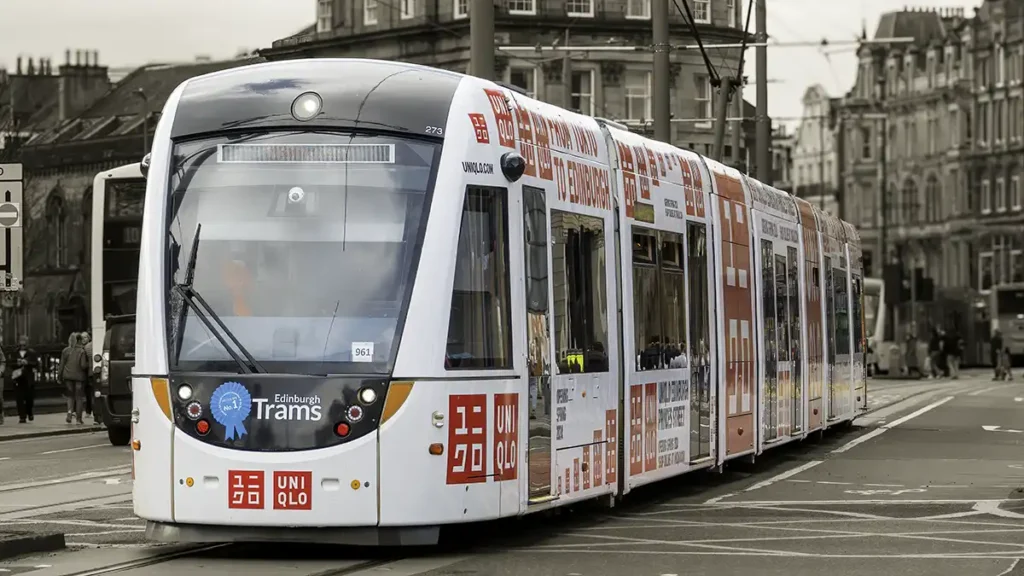 Edinburgh Trams at the West End of Princes Street.