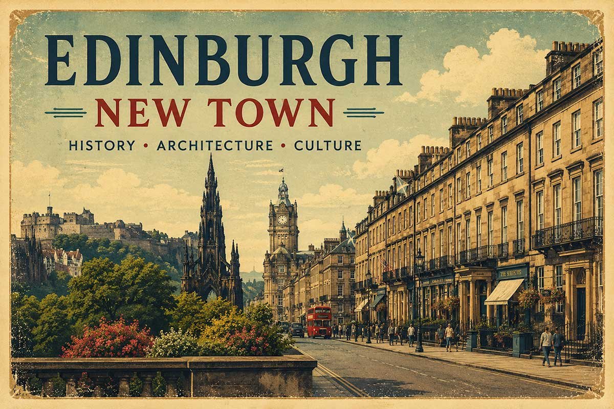 Edinburgh New Town vintage graphic