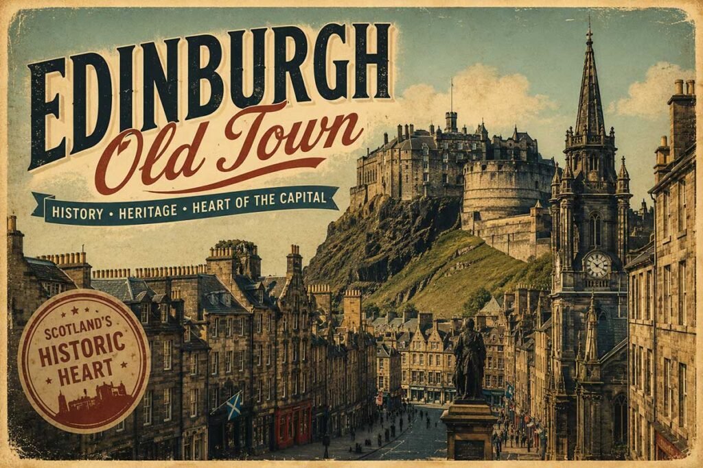 Edinburgh-Old-Town Edinburgh Old Town vintage graphic